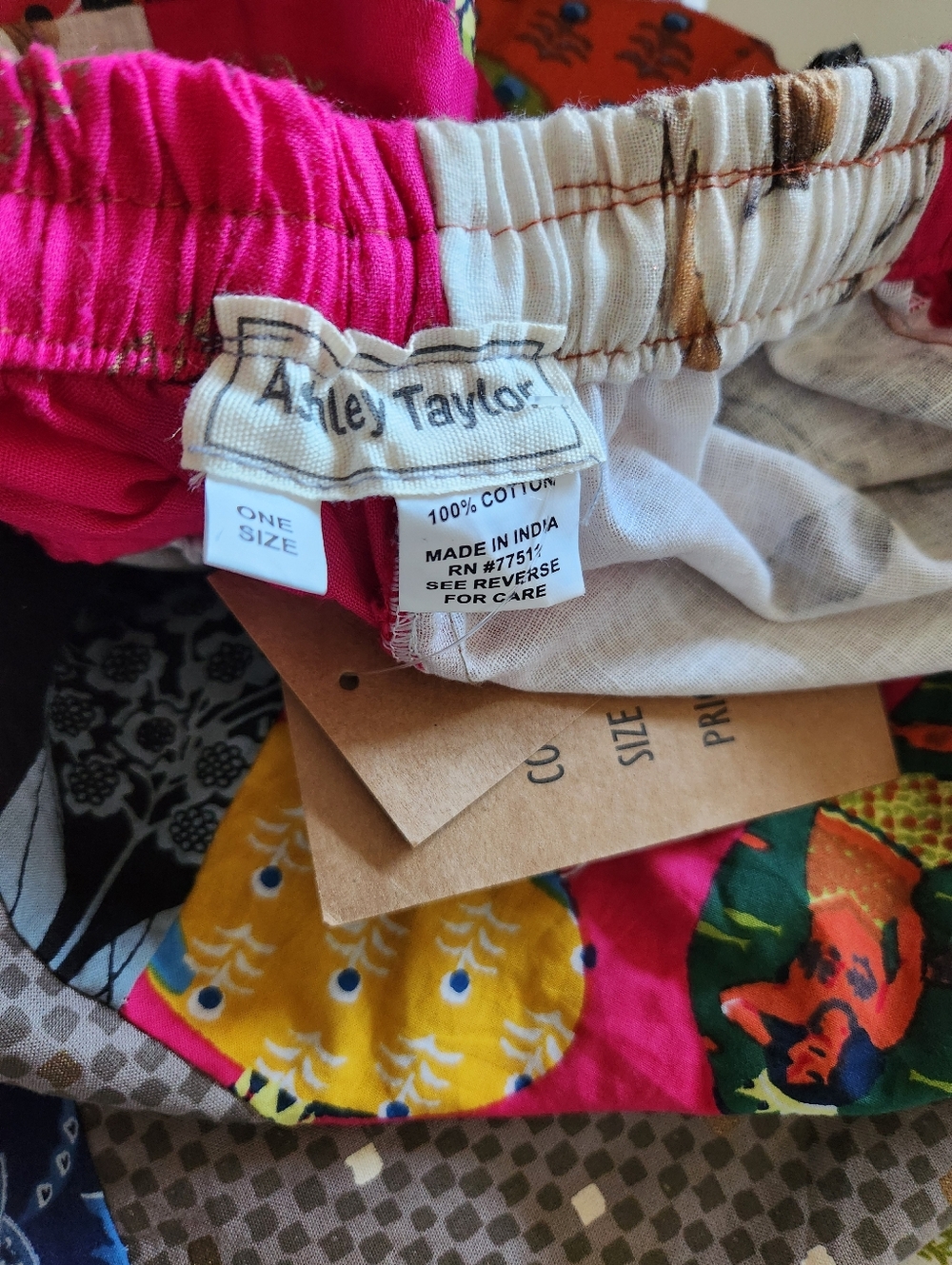 Boho Patchwork Drawstring Pants - Multicolor - Picture 9 of 11